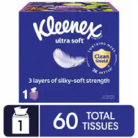 Kleenex Ultra Soft Facial Tissues Cube Box 3 Ply