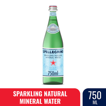 S.Pellegrino Sparkling Natural Mineral Water Glass Bottle