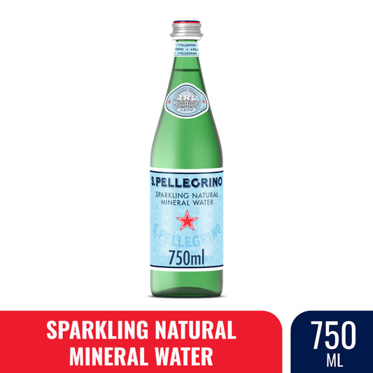 S.Pellegrino Sparkling Natural Mineral Water Glass Bottle