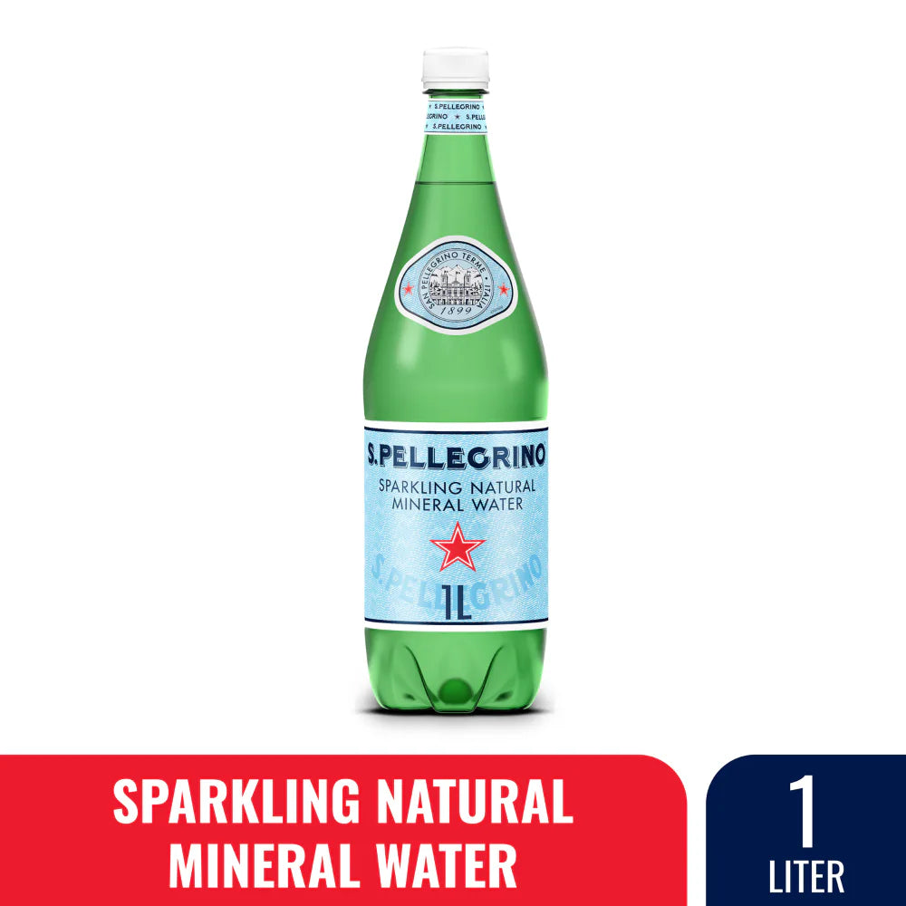 S.Pellegrino Sparkling Natural Mineral Water Glass Bottle